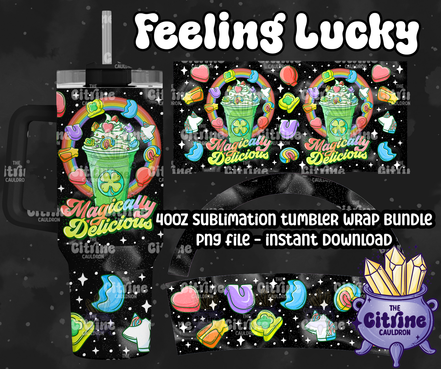 Feeling Lucky - PNG Wrap for Sublimation 40oz Tumbler