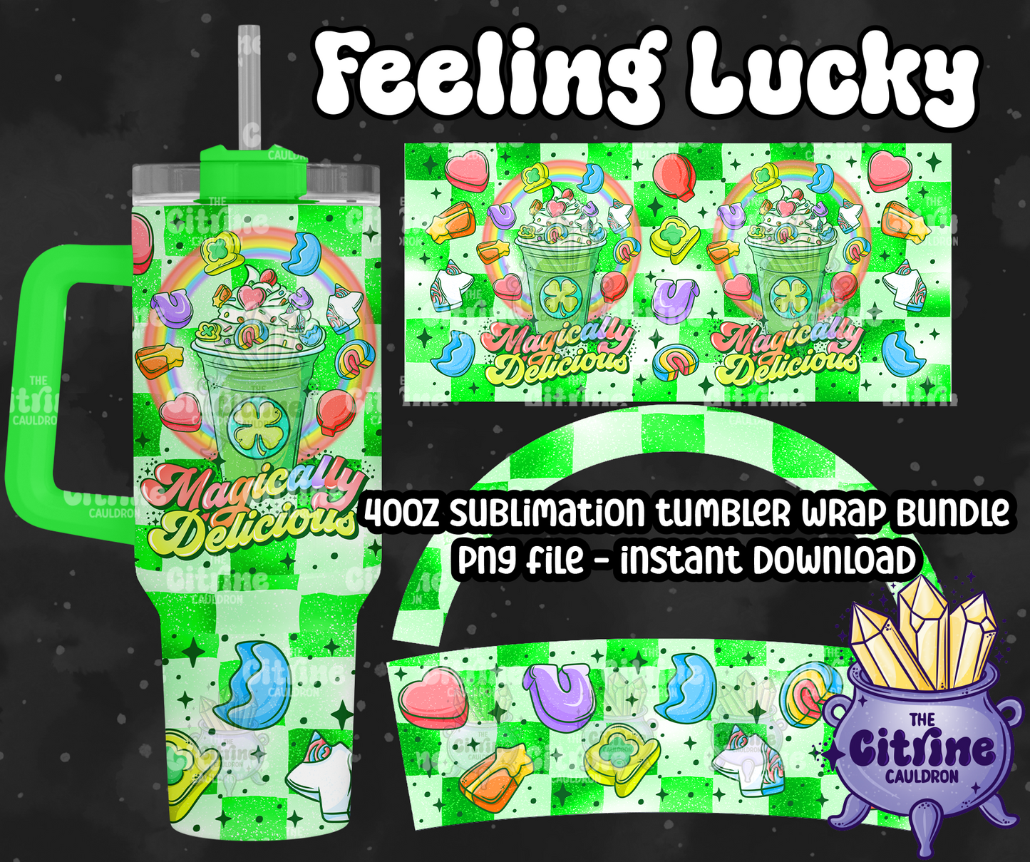 Feeling Lucky - PNG Wrap for Sublimation 40oz Tumbler