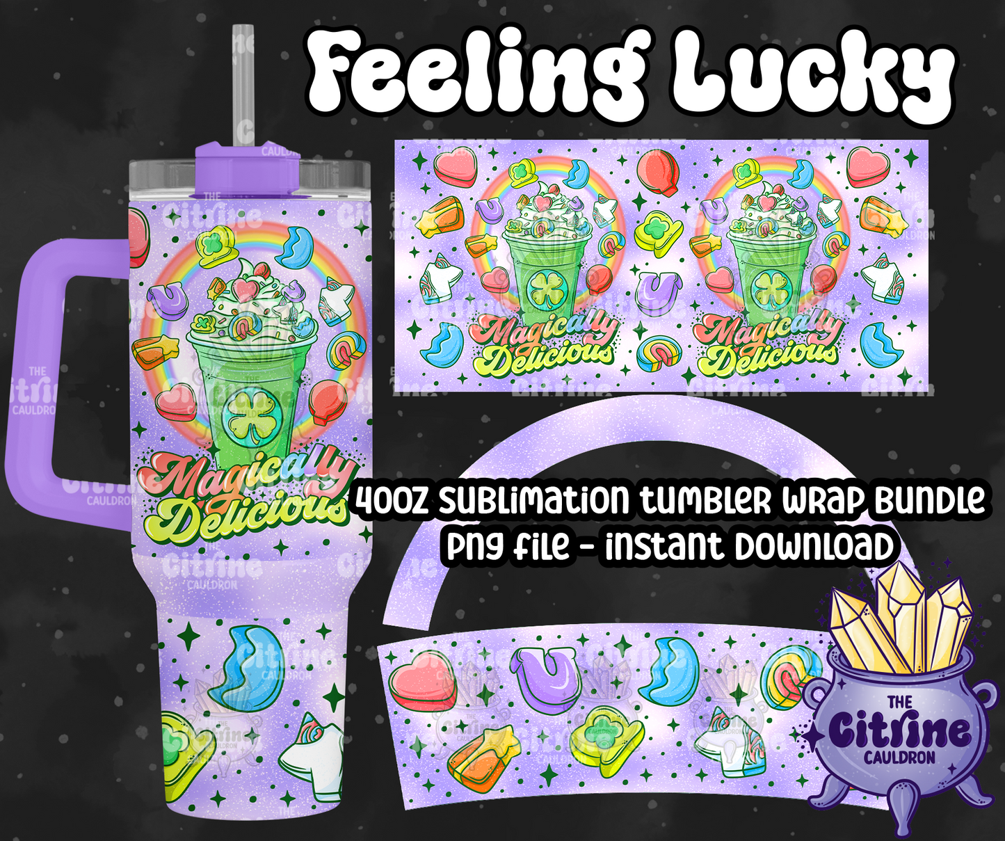 Feeling Lucky - PNG Wrap for Sublimation 40oz Tumbler