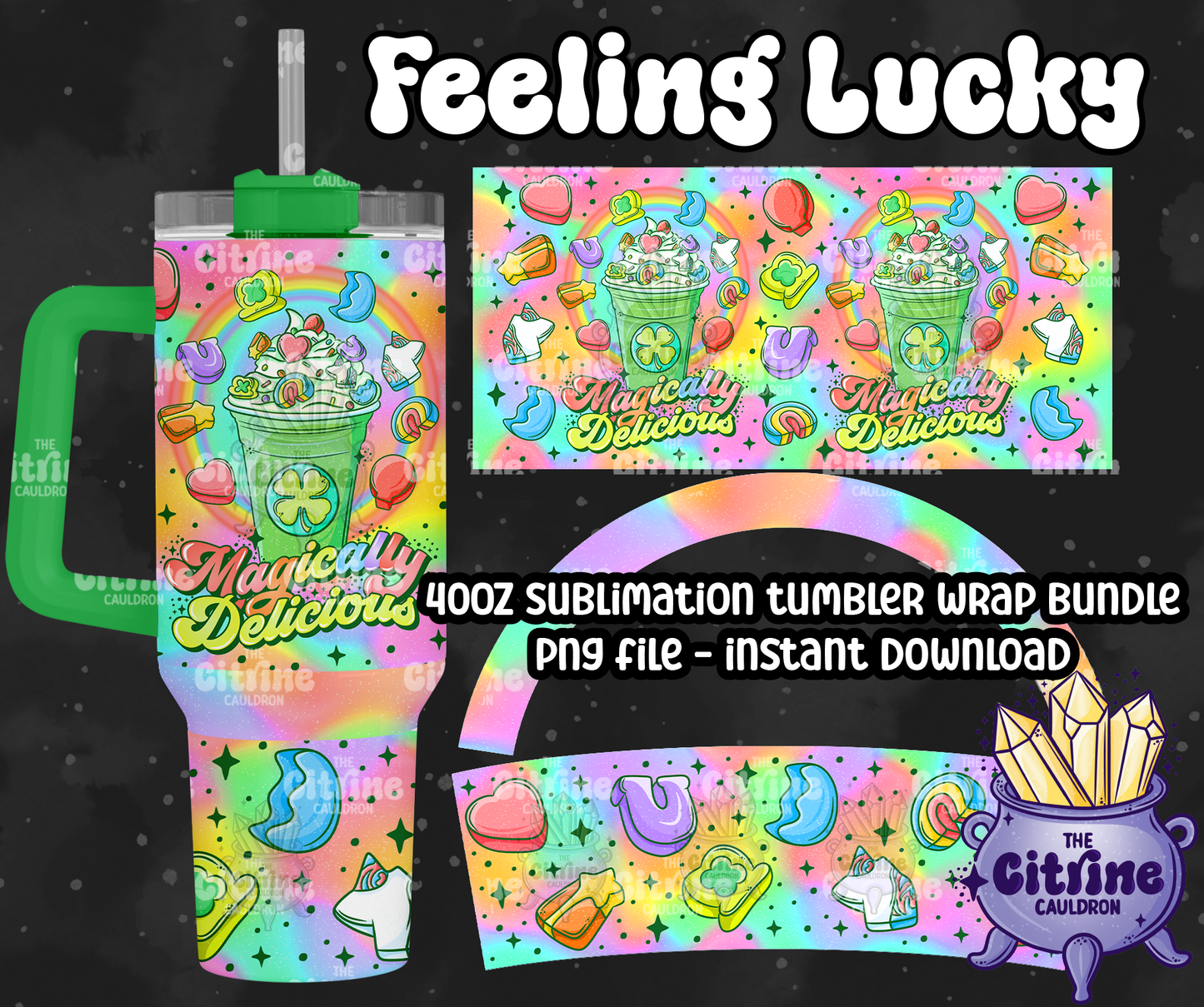 Feeling Lucky - PNG Wrap for Sublimation 40oz Tumbler