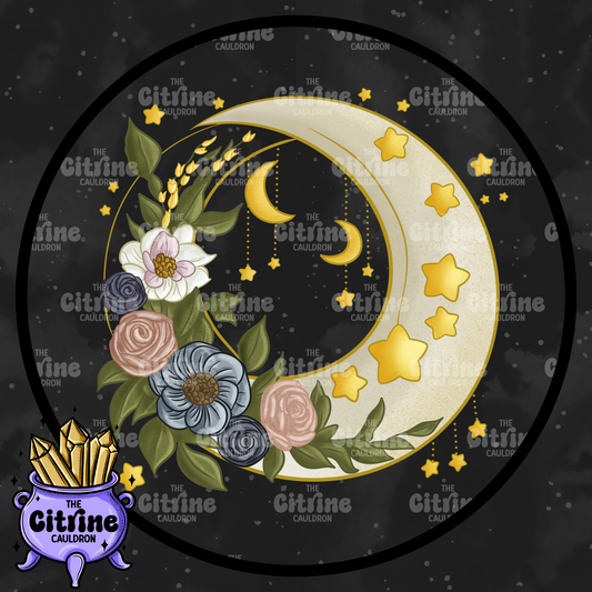 Floral Moon - Sublimation PNG