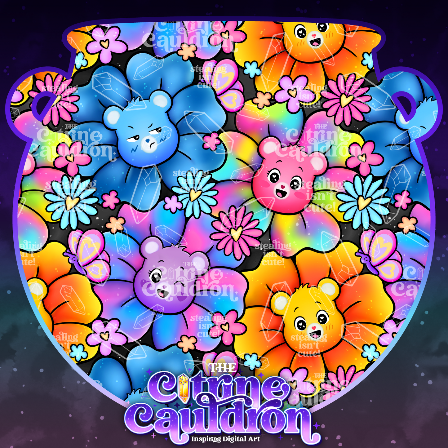 Flower Bears - Seamless