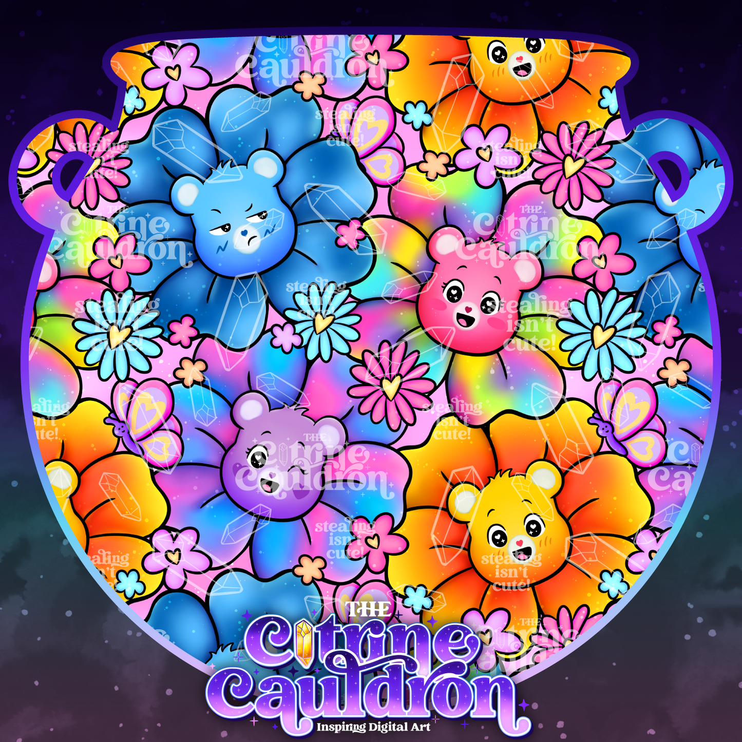 Flower Bears - Seamless