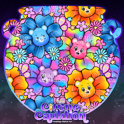 Flower Bears - Seamless