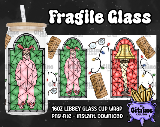 Fragile Glass - PNG Wrap for Libbey 16oz Glass Can