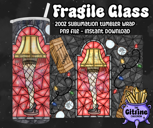 Fragile Glass - PNG Wrap for Sublimation 20oz Tumbler