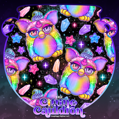 Crystal Furb Rainbow - Seamless