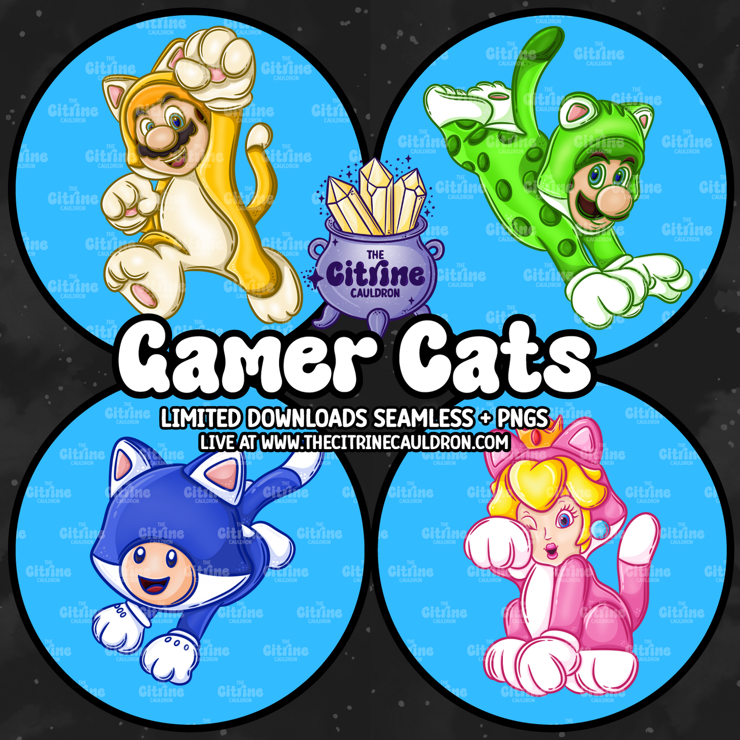 Gamer Cats - Sublimation PNG