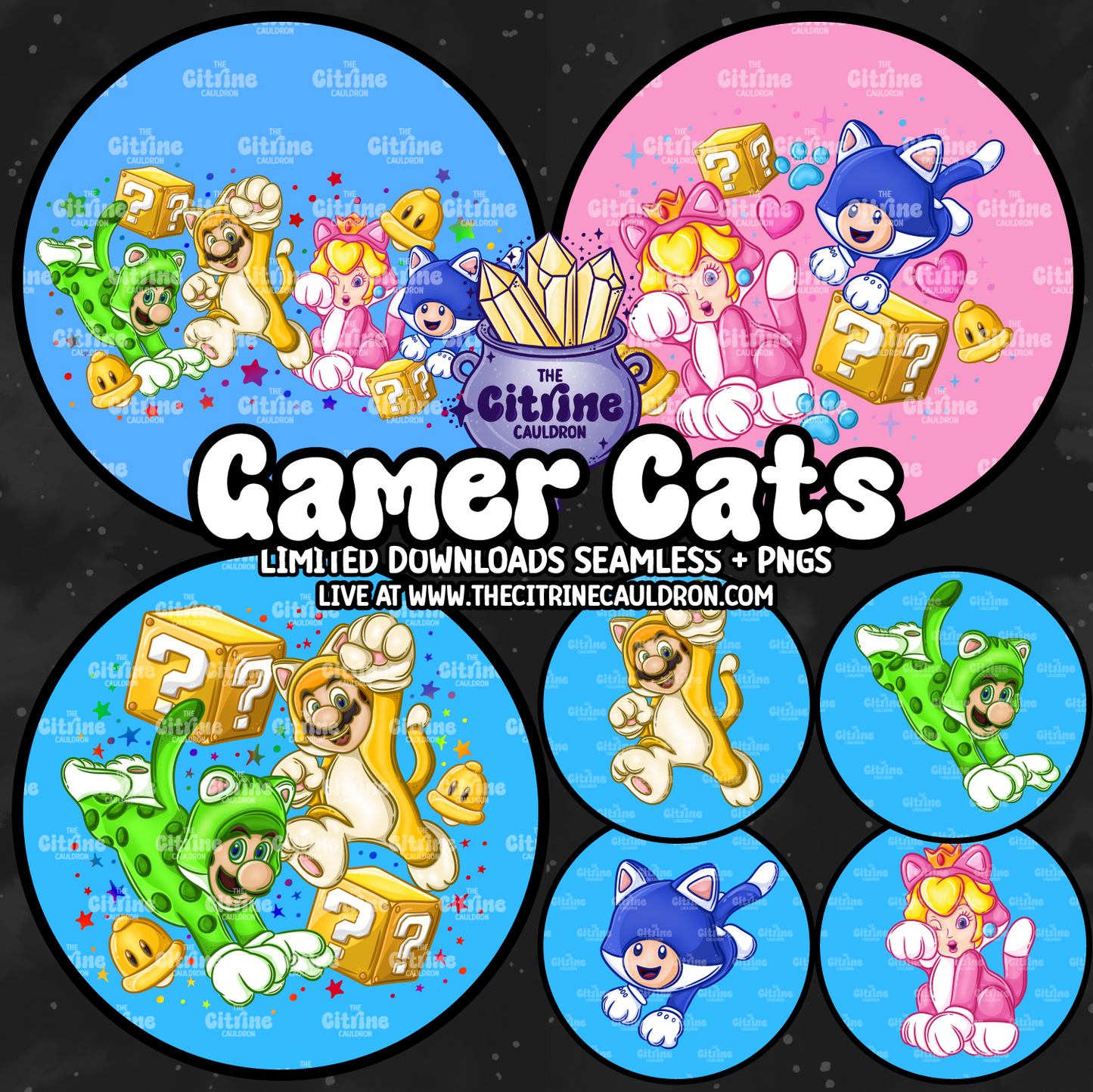 Gamer Cats - Sublimation PNG