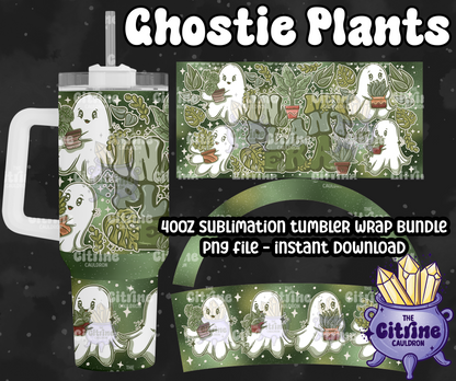 Ghostie Plants - PNG Wrap for Sublimation 40oz Tumbler