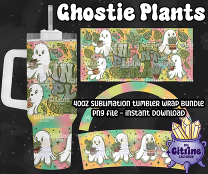 Ghostie Plants - PNG Wrap for Sublimation 40oz Tumbler