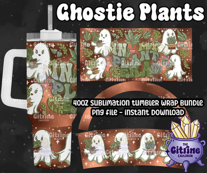 Ghostie Plants - PNG Wrap for Sublimation 40oz Tumbler