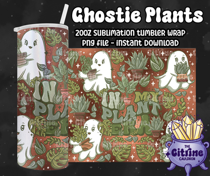 Ghostie Plants - PNG Wrap for Sublimation 20oz Tumbler