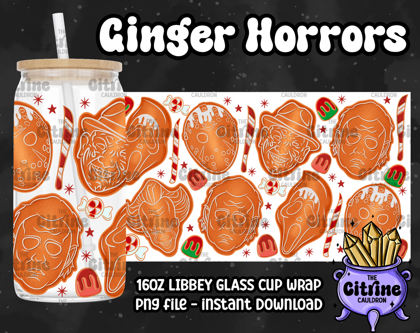 Ginger Horrors - PNG Wrap for Libbey 16oz Glass Can