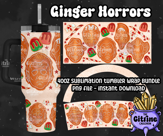 Ginger Horrors - PNG Wrap for Sublimation 40oz Tumbler