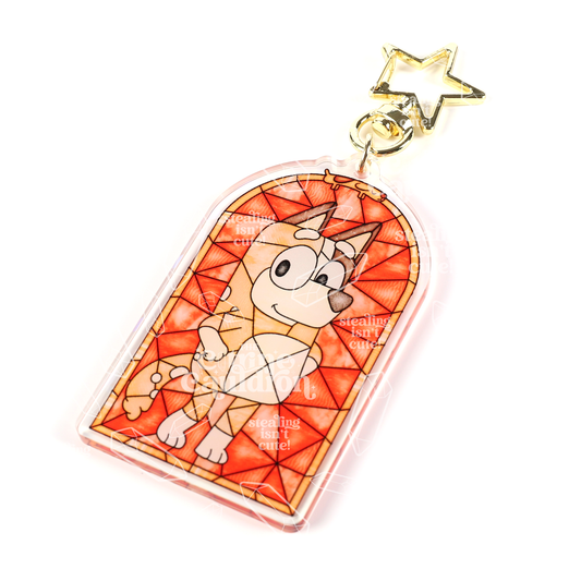 Heeler Glass Mum - Holographic Acrylic Keychain