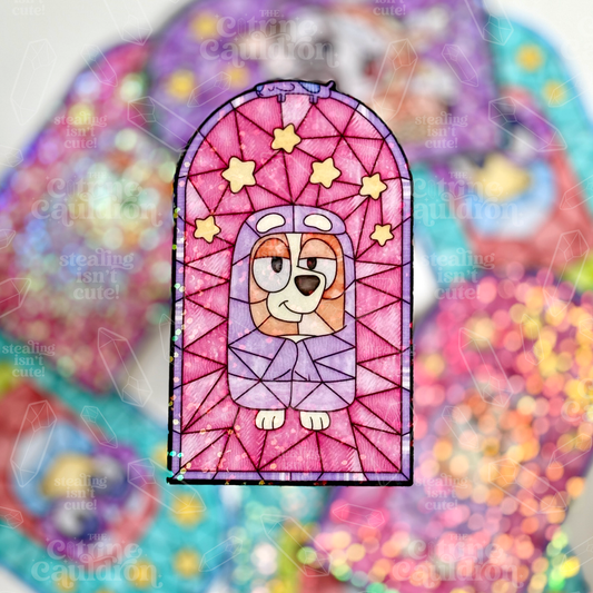 Granny Glass Orange Dog - Sticker
