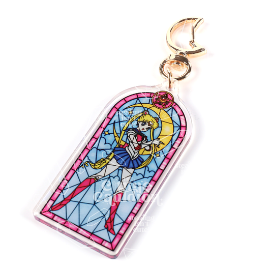 Sailor Glass Moon - Holographic Acrylic Keychain