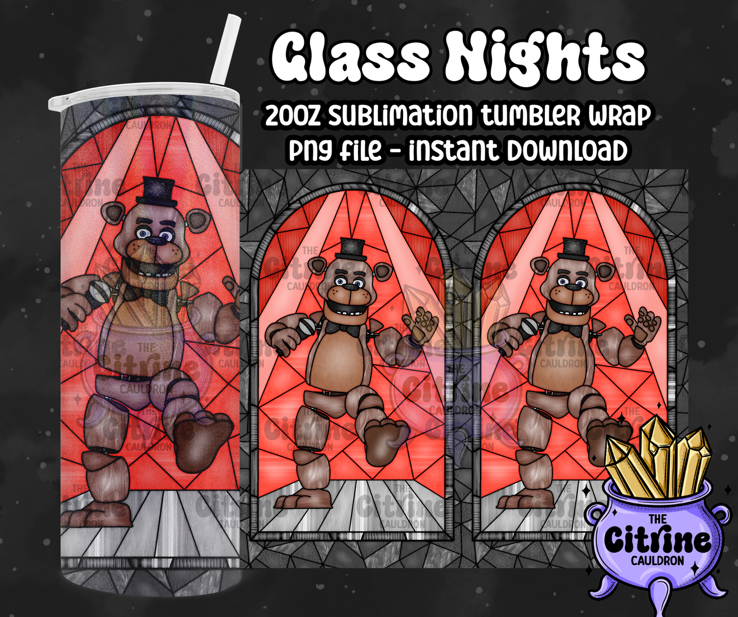 Glass Nights - PNG Wrap for Sublimation 20oz Tumbler