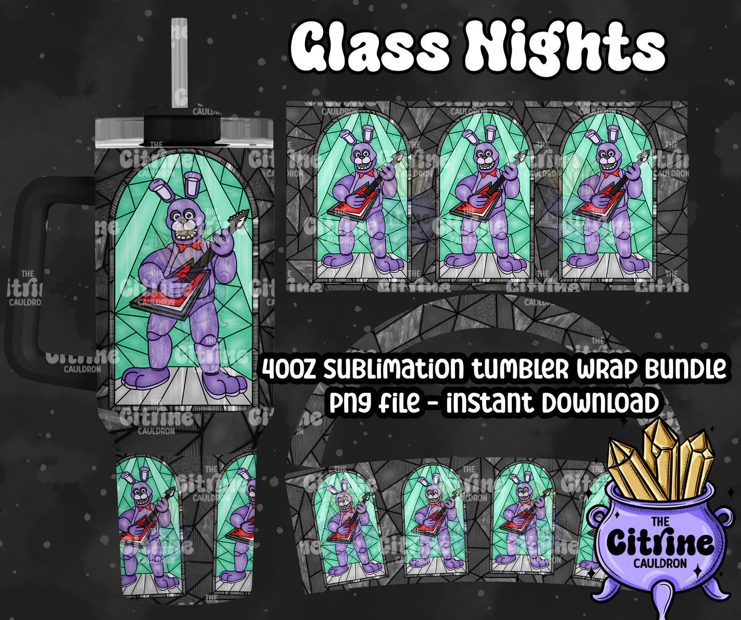 Glass Nights - PNG Wrap for Sublimation 40oz Tumbler