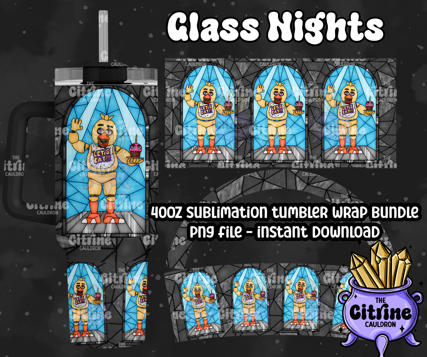 Glass Nights - PNG Wrap for Sublimation 40oz Tumbler