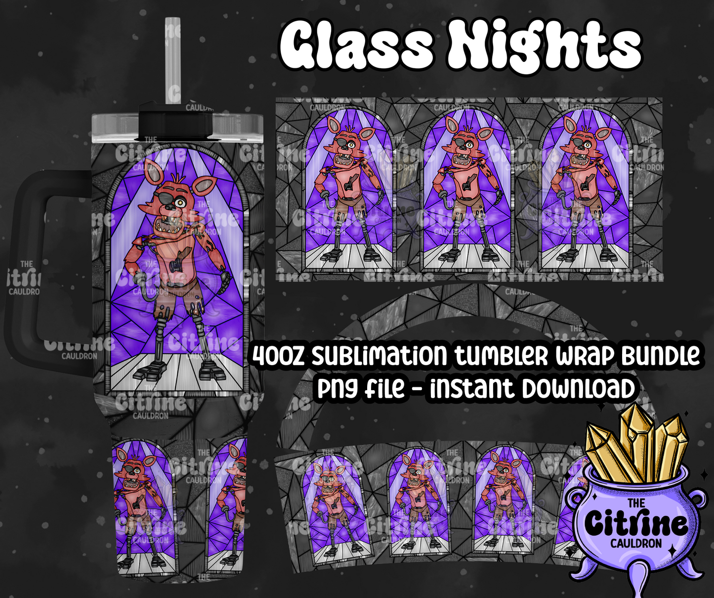 Glass Nights - PNG Wrap for Sublimation 40oz Tumbler