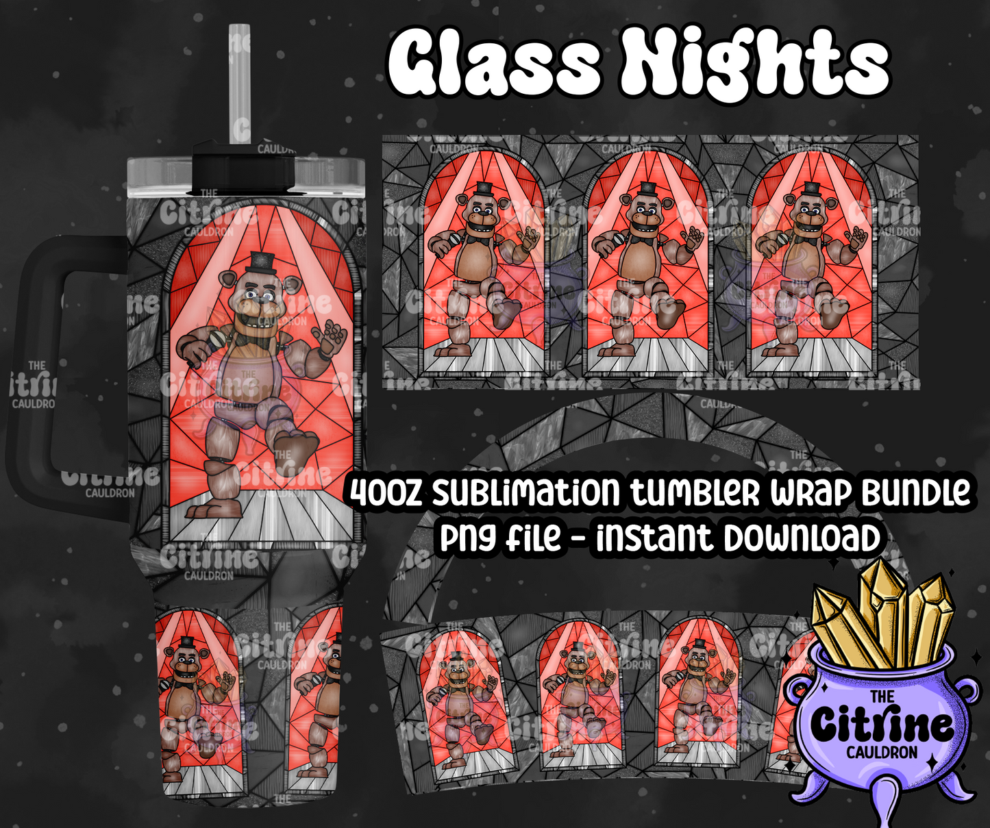 Glass Nights - PNG Wrap for Sublimation 40oz Tumbler