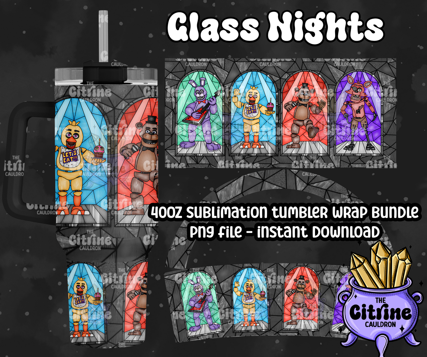 Glass Nights - PNG Wrap for Sublimation 40oz Tumbler