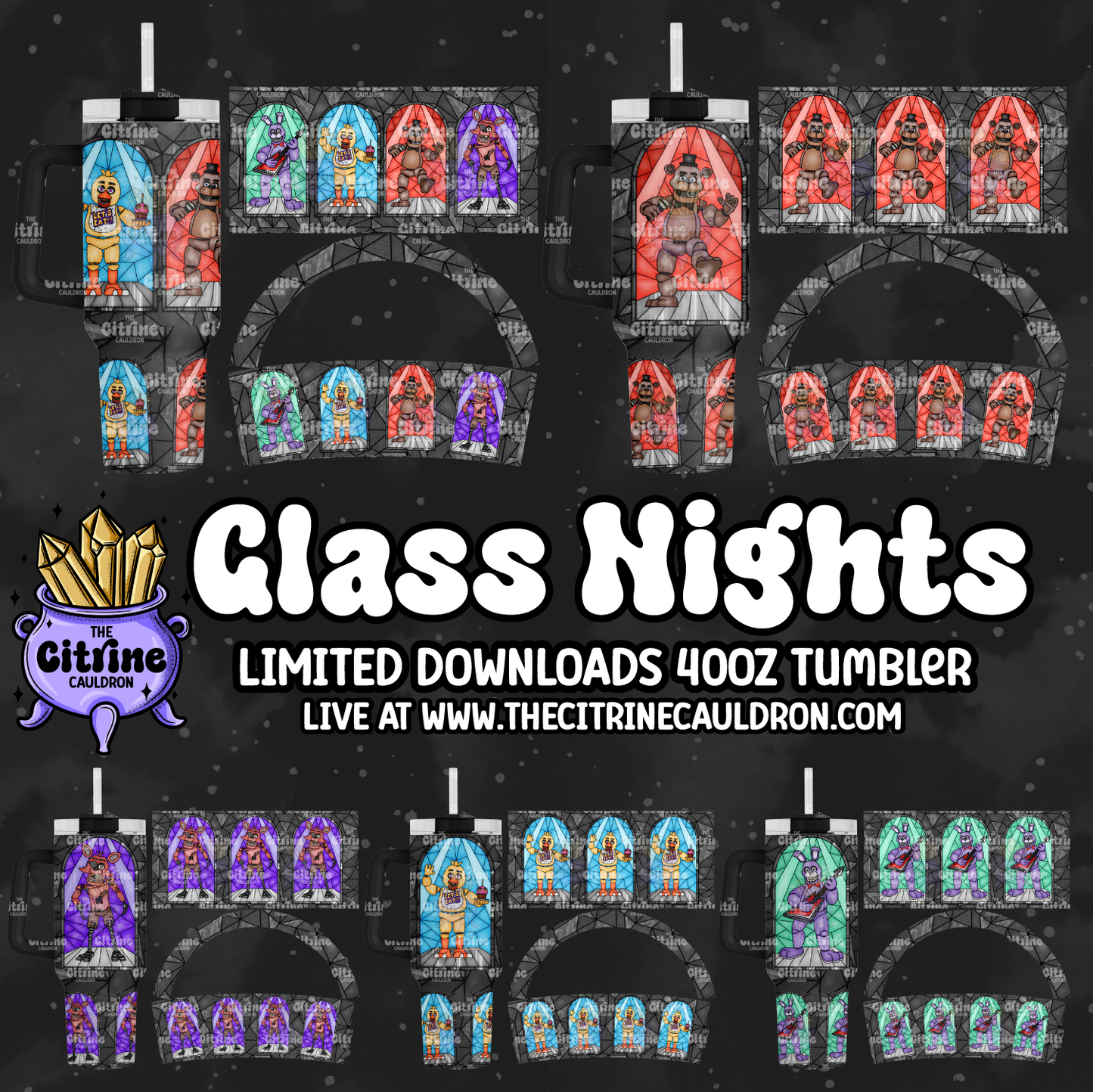 Glass Nights - PNG Wrap for Sublimation 40oz Tumbler