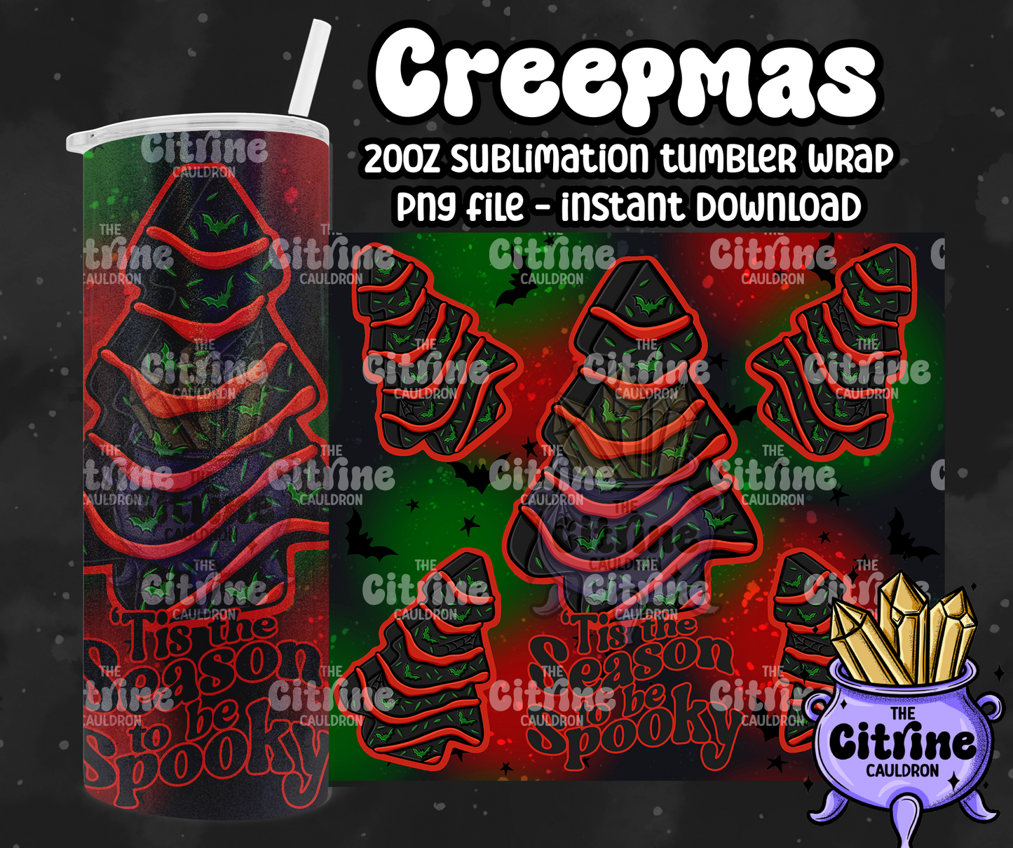 Gothmas Tree Cakes - PNG Wrap for Sublimation 20oz Tumbler