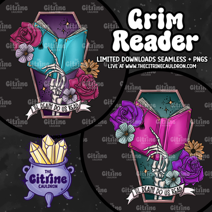 Grim Reader - Sublimation PNG