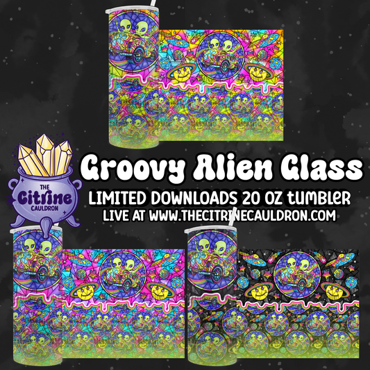 Groovy Alien Glass - PNG Wrap for Sublimation 20oz Tumbler