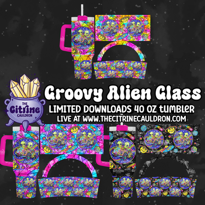 Groovy Alien Glass - PNG Wrap for Sublimation 40oz Tumbler