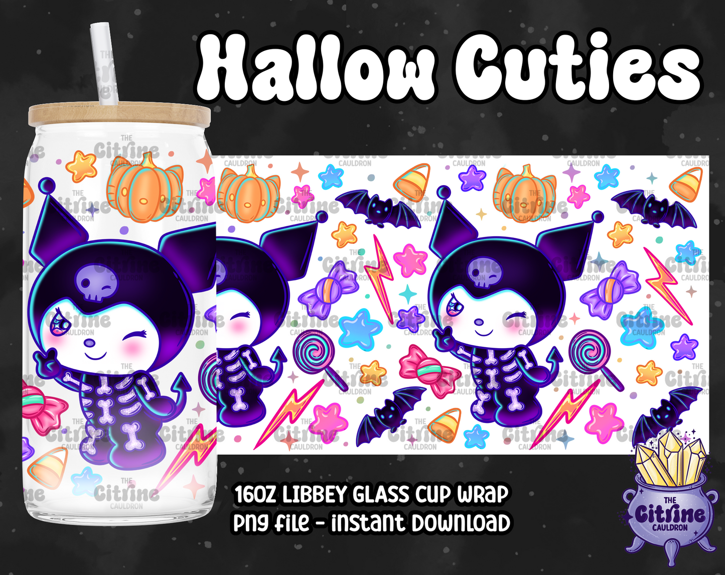 Hallow Cuties - PNG Wrap for Libbey 16oz Glass Can