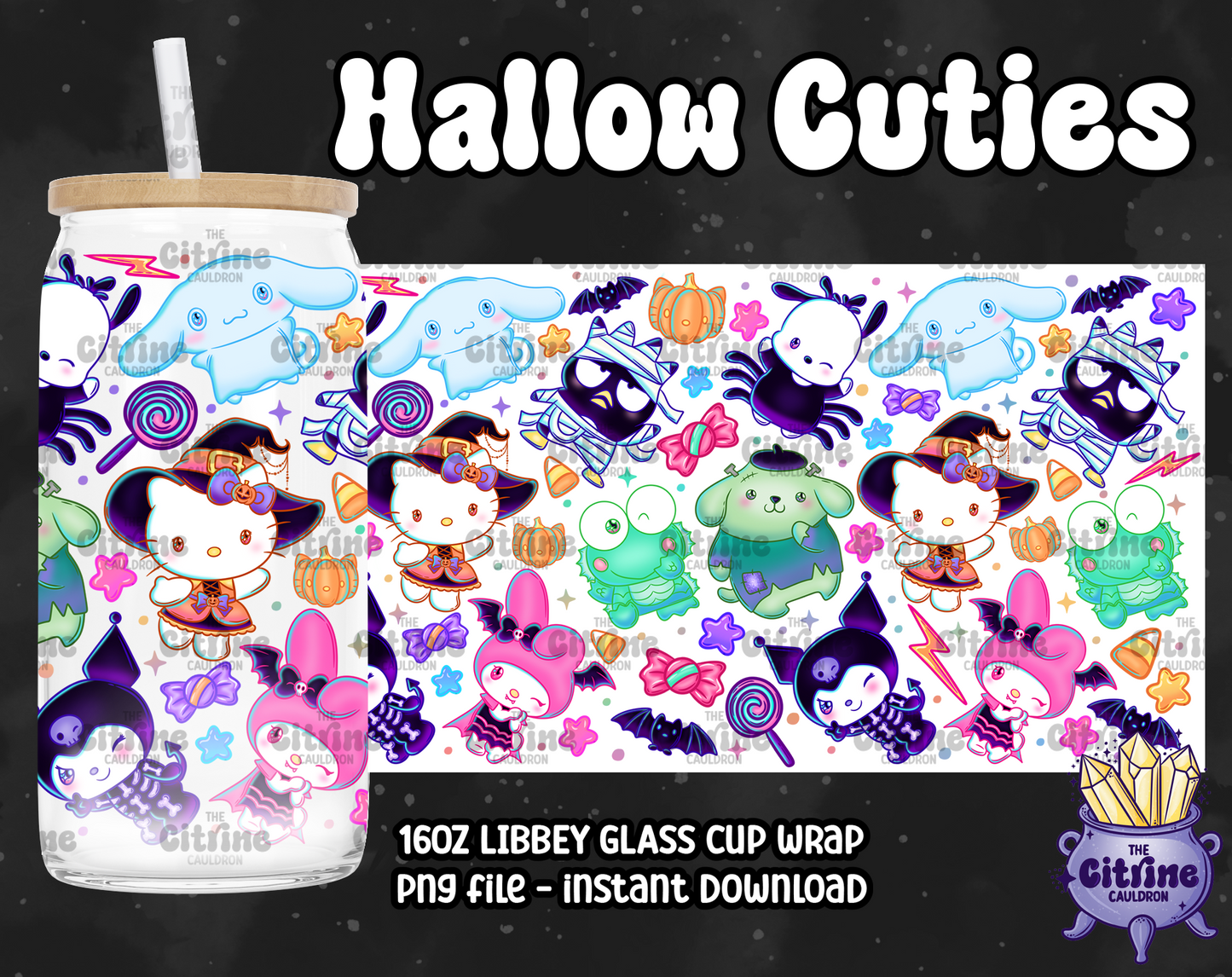 Hallow Cuties - PNG Wrap for Libbey 16oz Glass Can