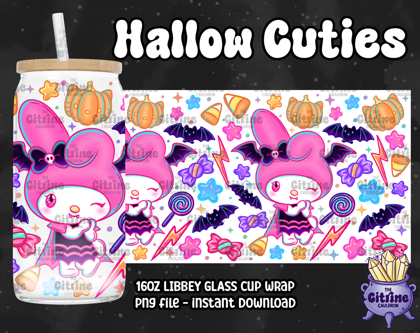 Hallow Cuties - PNG Wrap for Libbey 16oz Glass Can