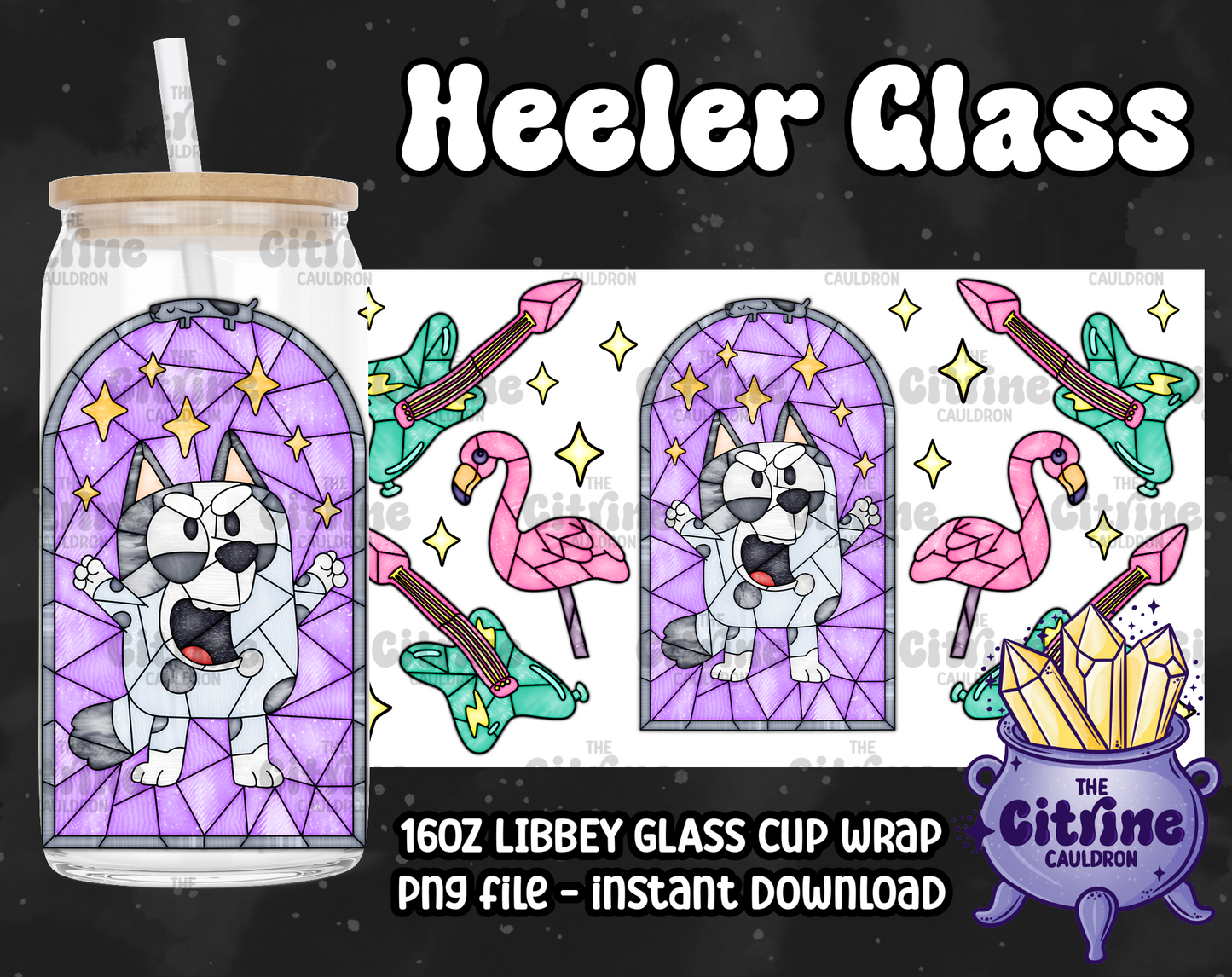Heeler Glass - PNG Wrap for Libbey 16oz Glass Can