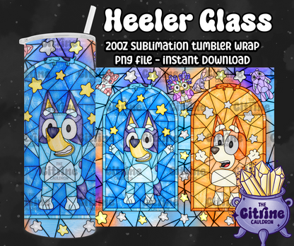 Heeler Glass - PNG Wrap for Sublimation 20oz Tumbler