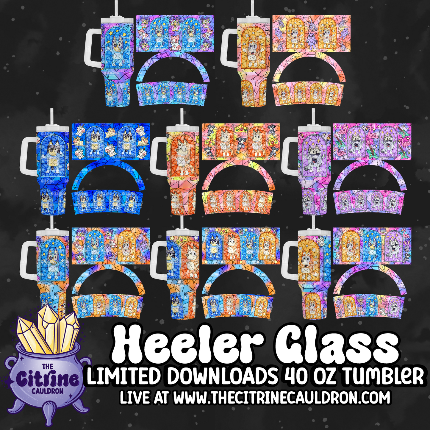 Heeler Glass - PNG Wrap for Sublimation 40oz Tumbler