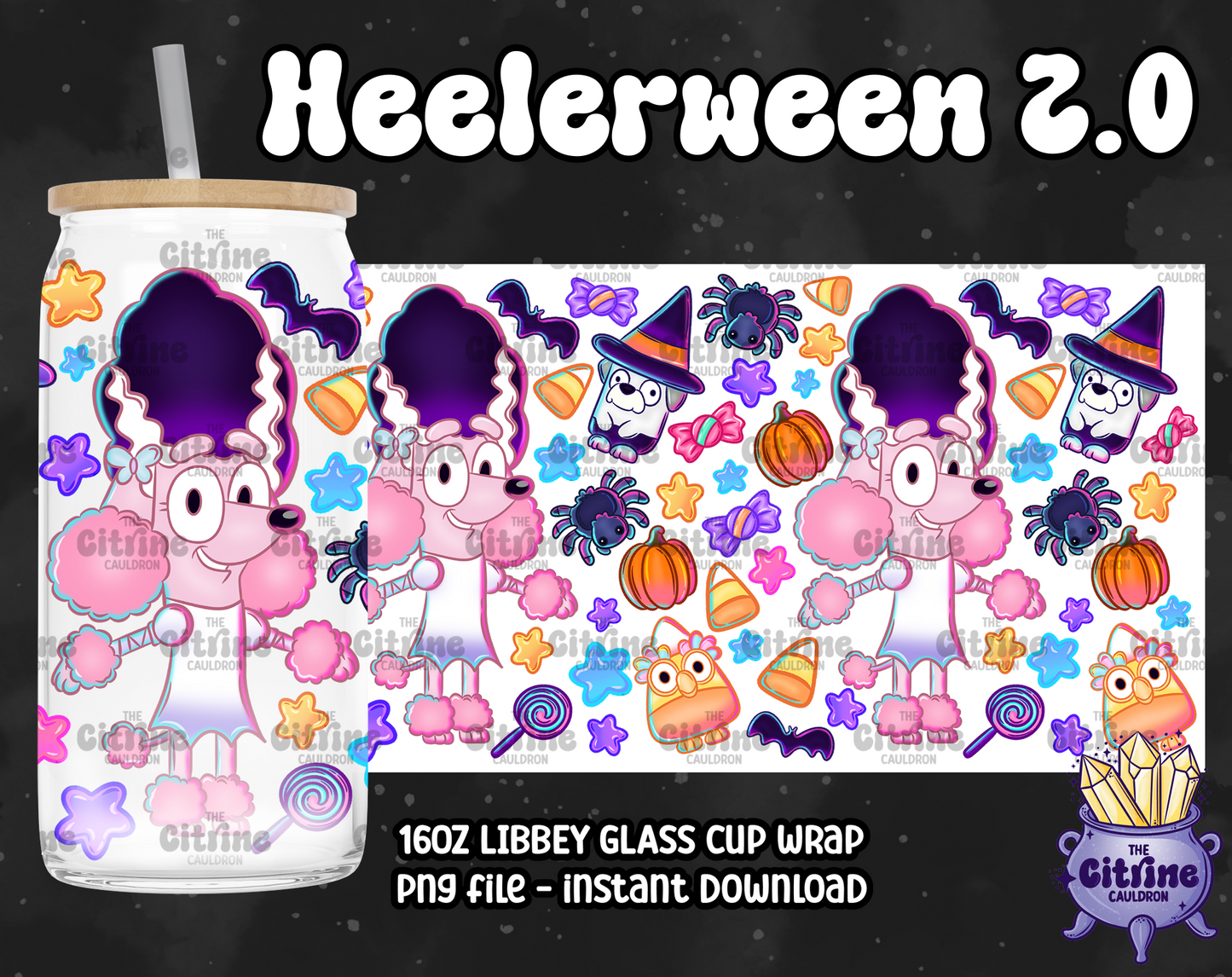 Heelerween 2.0 - PNG Wrap for Libbey 16oz Glass Can