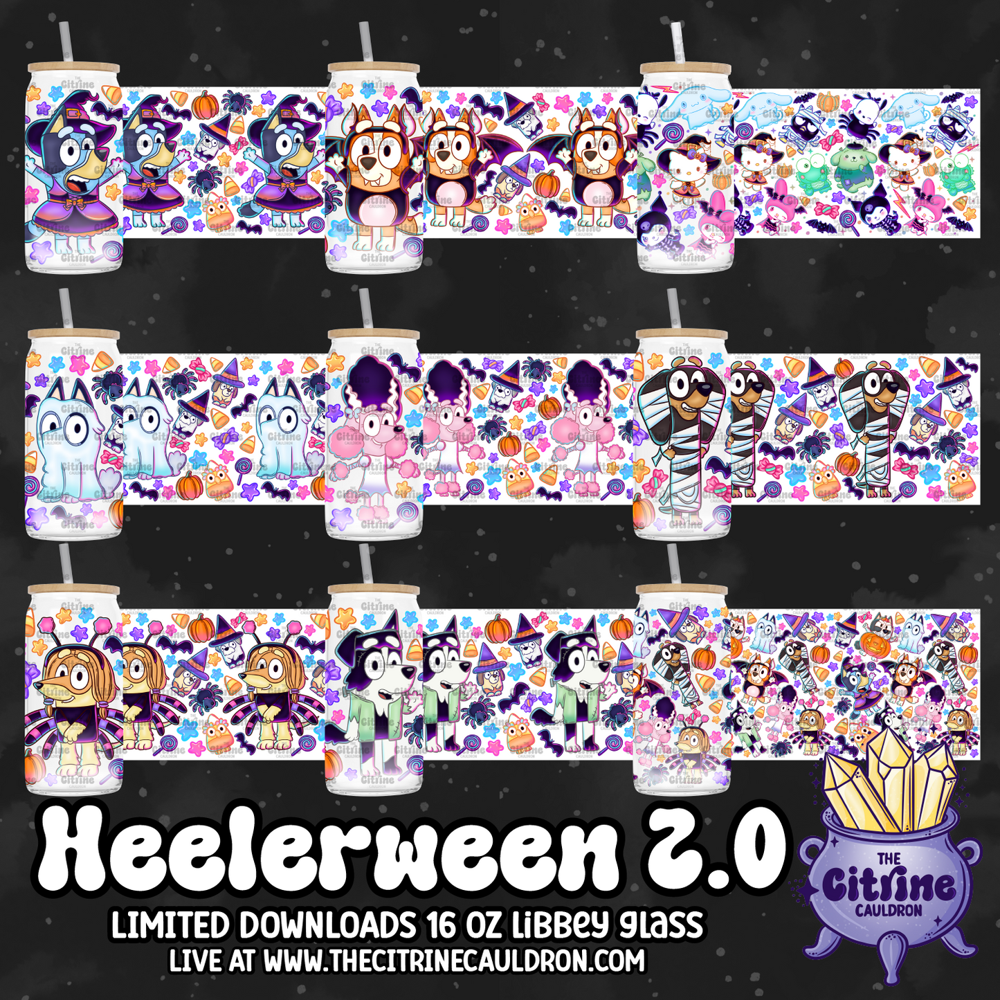 Heelerween 2.0 - PNG Wrap for Libbey 16oz Glass Can