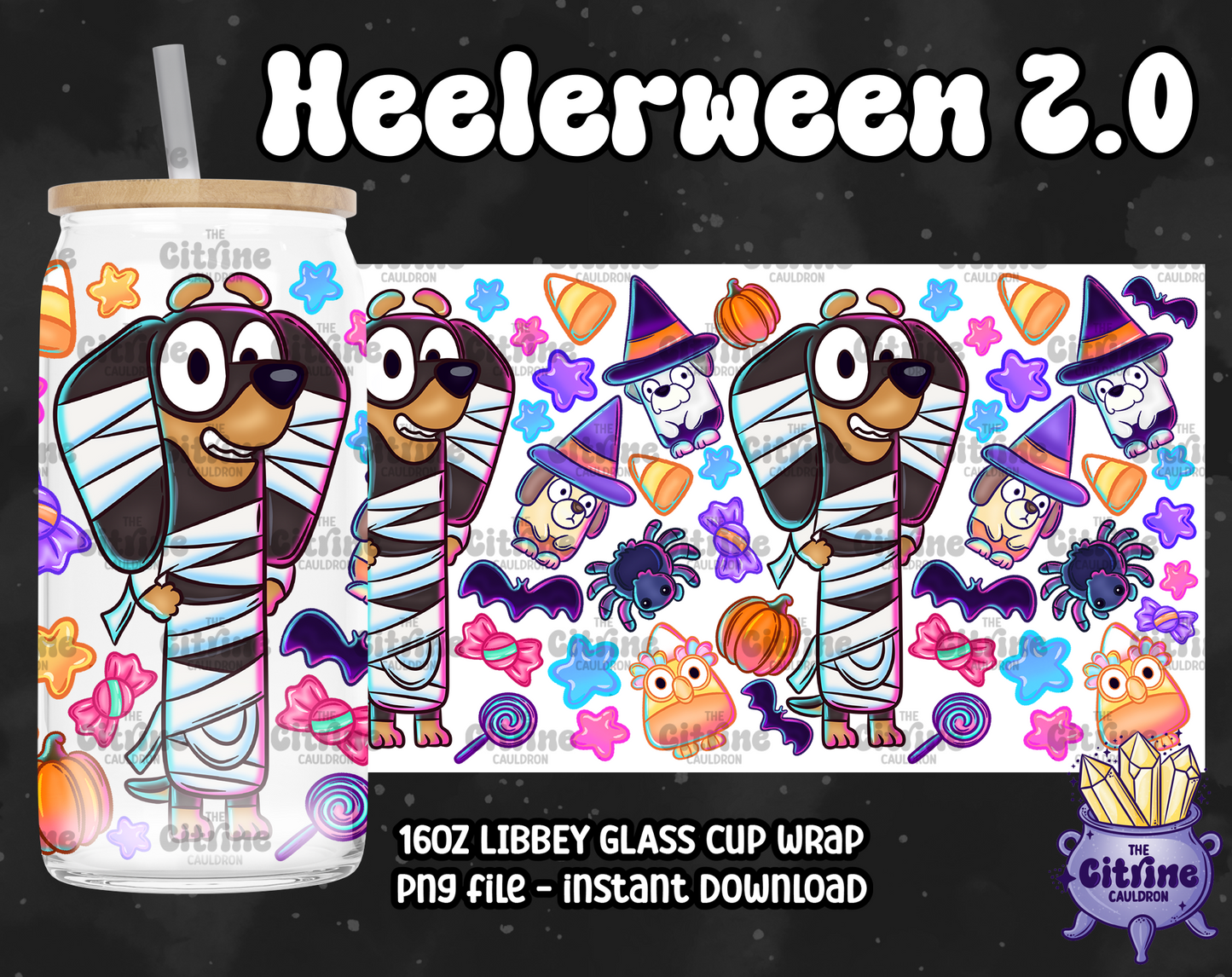 Heelerween 2.0 - PNG Wrap for Libbey 16oz Glass Can