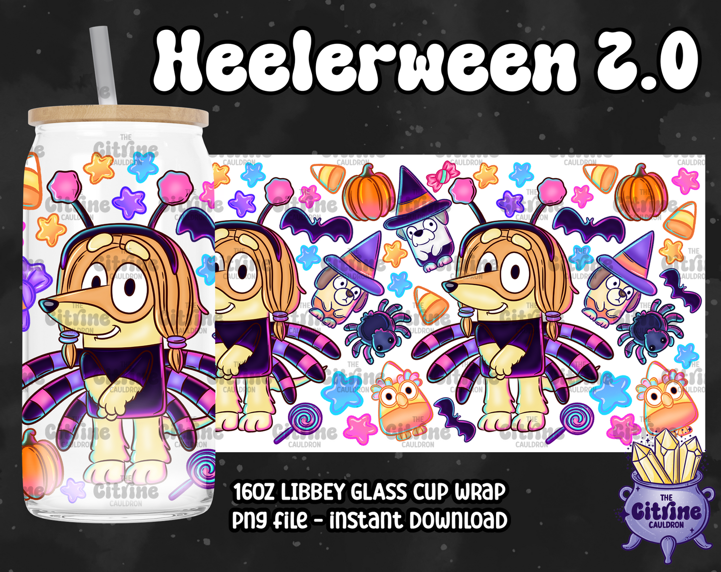 Heelerween 2.0 - PNG Wrap for Libbey 16oz Glass Can