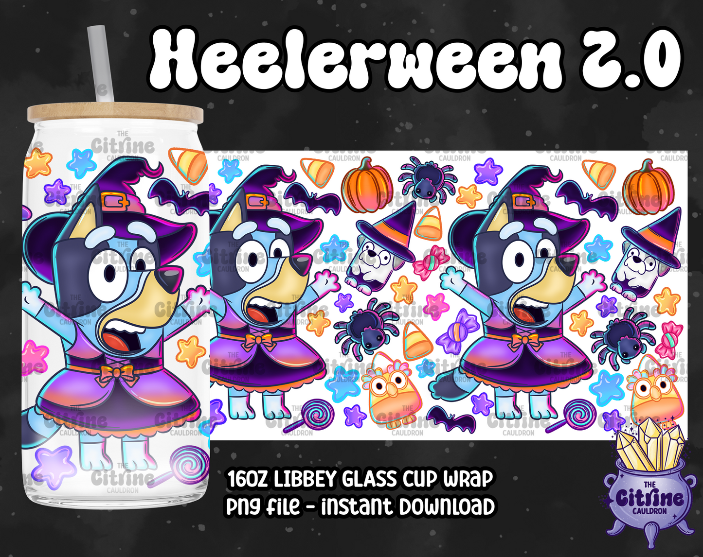 Heelerween 2.0 - PNG Wrap for Libbey 16oz Glass Can