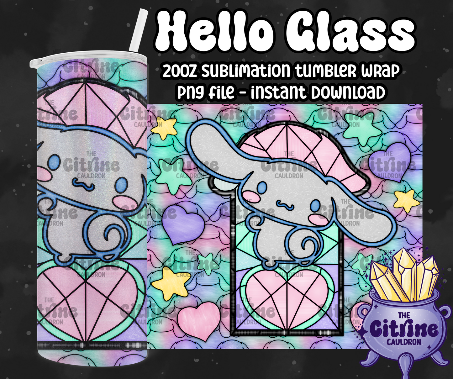 Hello Glass Colorful - PNG Wrap for Sublimation 20oz Tumbler