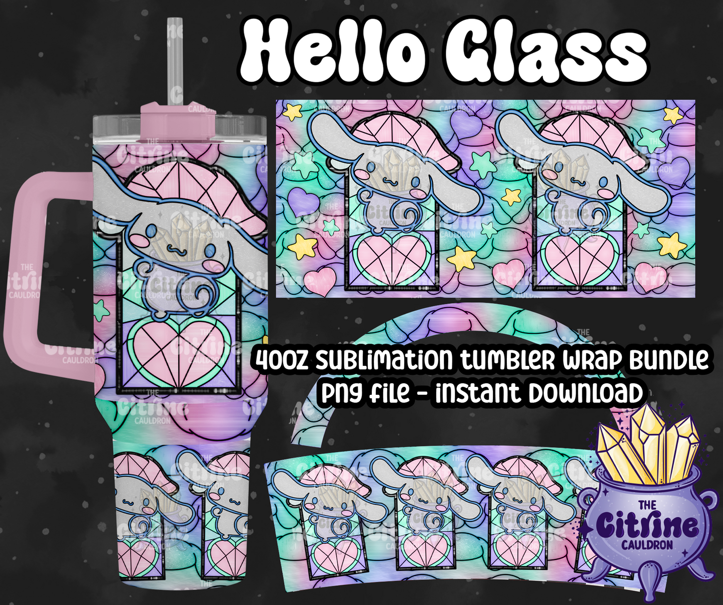 Hello Glass Colorful - PNG Wrap for Sublimation 40oz Tumbler