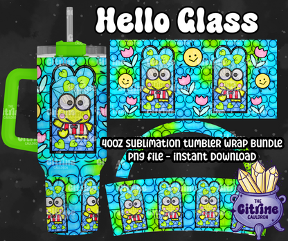 Hello Glass 2 - PNG Wrap for Sublimation 40oz Tumbler