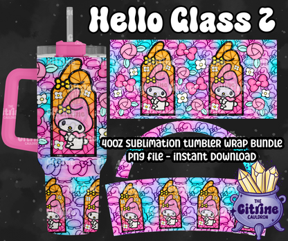 Hello Glass 2 - PNG Wrap for Sublimation 40oz Tumbler