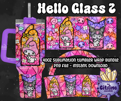 Hello Glass 2 - PNG Wrap for Sublimation 40oz Tumbler