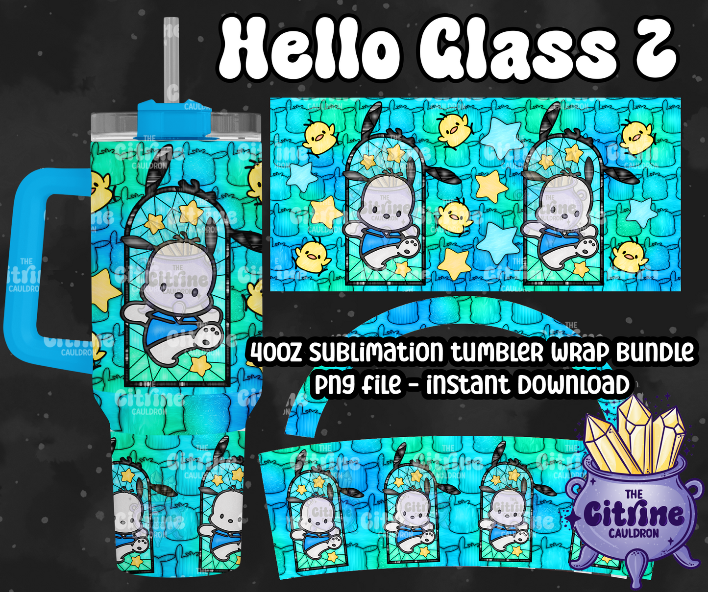 Hello Glass 2 - PNG Wrap for Sublimation 40oz Tumbler